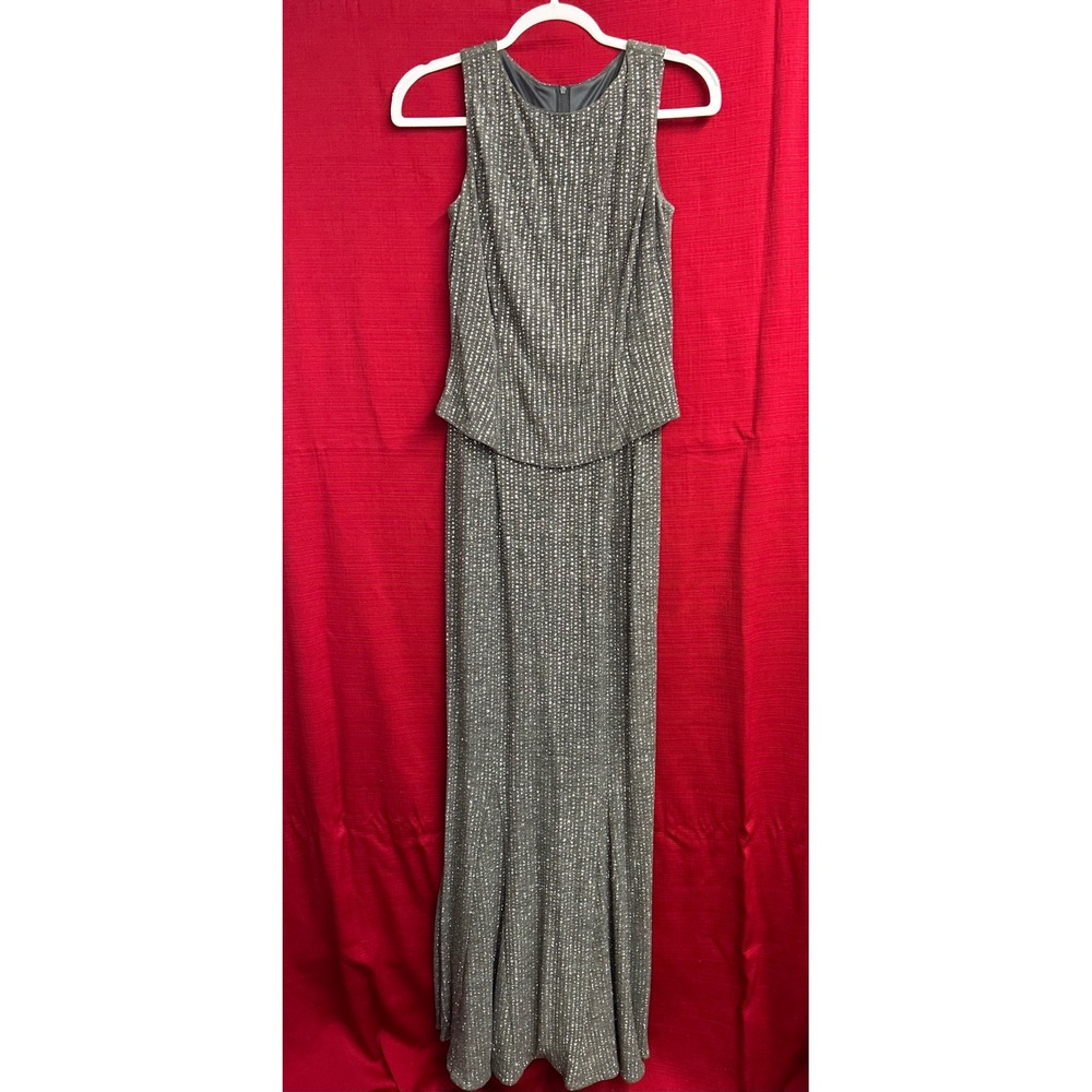 SCOTT MCCLINTOCK Millennium 2000‎ Beaded Tank Dress Maxi Skirt Gown Size 6
